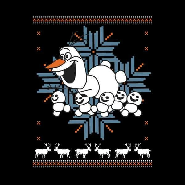 Disney Frozen Christmas Olaf And Snowmens Black Christmas Jumper 4 Disney Frozen Christmas Olaf And Snowmens Black Christmas Jumper - Image 2