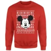 Disney Mickey Mouse Christmas Mickey Face Red Christmas Jumper