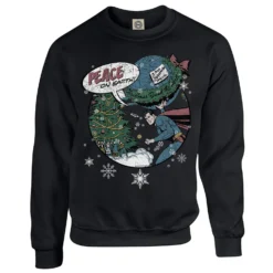 DC Comics Originals Superman Peace On Earth Black Christmas Jumper