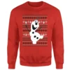 Disney Frozen Christmas Olaf Dancing Red Christmas Jumper