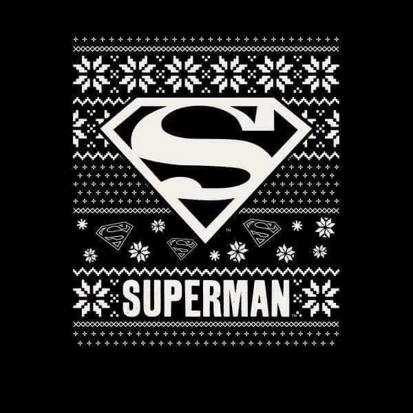 DC COMICS DC Superman Christmas Knit Logo Black Christmas Jumper 4 DC COMICS DC Superman Christmas Knit Logo Black Christmas Jumper - Image 2