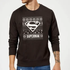 DC COMICS DC Superman Christmas Knit Logo Black Christmas Jumper