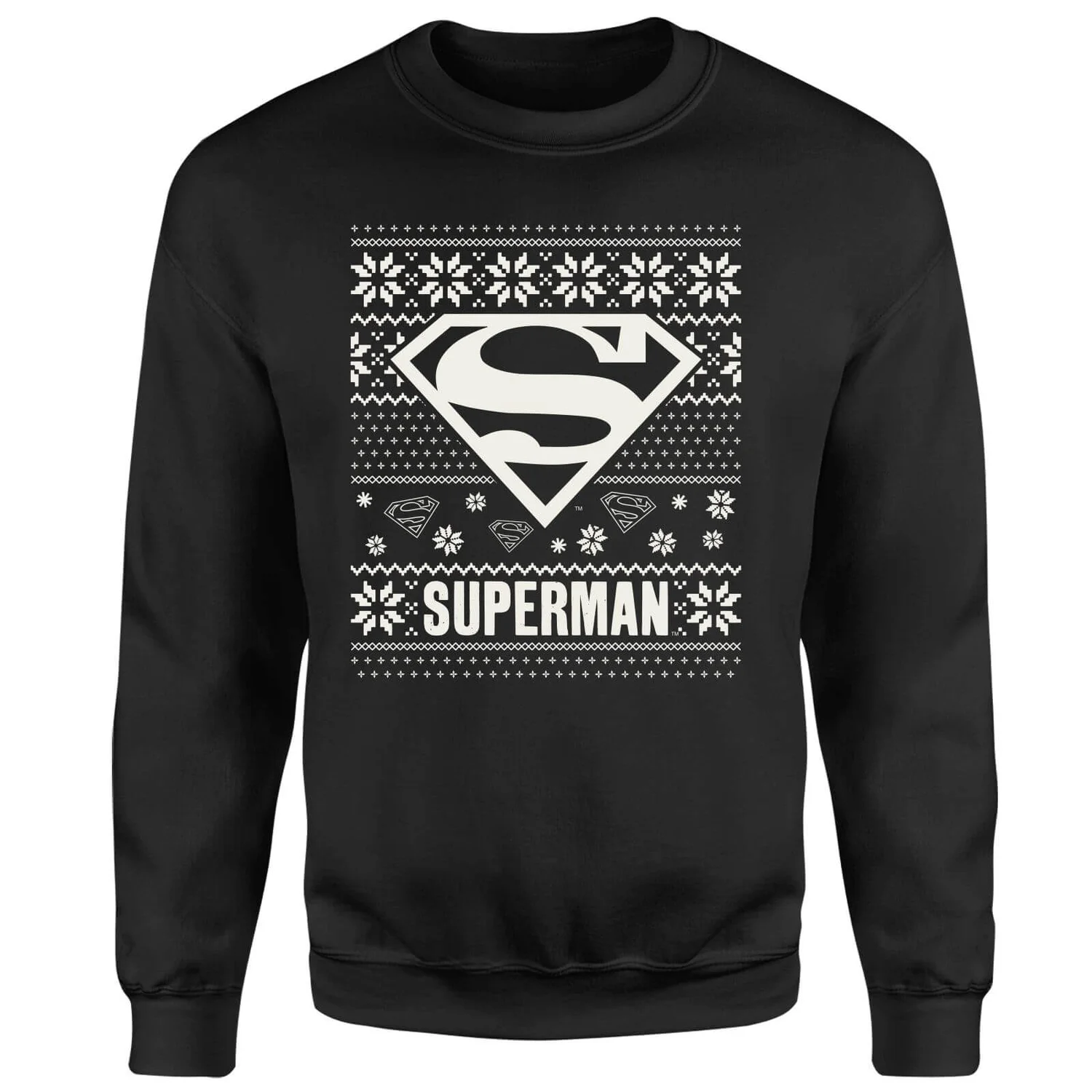 DC COMICS DC Superman Christmas Knit Logo Black Christmas Jumper 6 DC COMICS DC Superman Christmas Knit Logo Black Christmas Jumper - Image 4