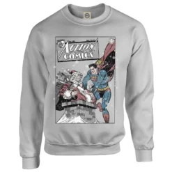 DC Comics Originals Superman Action Comics Grey Christmas Jumper