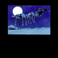 Star Wars Christmas ATAT Darth Vader Sleigh Black T-Shirt -Cheap Christmas Franchises Store 11602281 1264626645818283