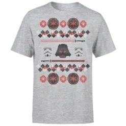 Star Wars Christmas Empire Knit Grey T-Shirt -Cheap Christmas Franchises Store 11602287 1134626646450596