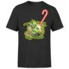 Star Wars Christmas Candy Cane Yoda Black T-Shirt -Cheap Christmas Franchises Store 11602299 1164530721515558