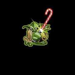 Star Wars Christmas Candy Cane Yoda Black T-Shirt -Cheap Christmas Franchises Store 11602299 2624626646665261