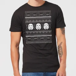 Star Wars Christmas Stormtrooper Knit Black T-Shirt -Cheap Christmas Franchises Store 11602305 2094626646857786