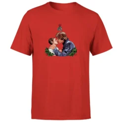 Star Wars Christmas Mistletoe Kiss Red T-Shirt -Cheap Christmas Franchises Store 11602347 1054626648030354