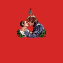 Star Wars Christmas Mistletoe Kiss Red T-Shirt -Cheap Christmas Franchises Store 11602347 1864626647865006