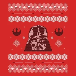 Star Wars Christmas Darth Vader Knit Red T-Shirt -Cheap Christmas Franchises Store 11602359 6384626648389643