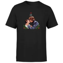 Star Wars Christmas Mistletoe Kiss Black T-Shirt -Cheap Christmas Franchises Store 11602365 1574626648683094