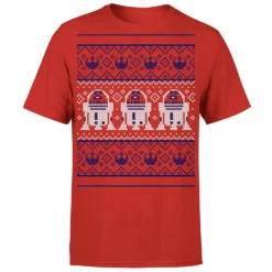 Star Wars Christmas R2D2 Knit Red T-Shirt -Cheap Christmas Franchises Store 11602377 1374626648971250