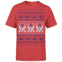 Star Wars Christmas R2D2 Knit Red T-Shirt
