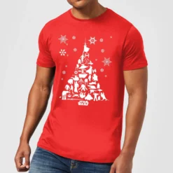 Star Wars Christmas Character Tree Red T-Shirt