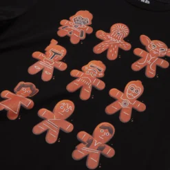 Star Wars Christmas Gingerbread Characters Black T-Shirt -Cheap Christmas Franchises Store 11602467 1364912791974805
