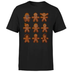 Star Wars Christmas Gingerbread Characters Black T-Shirt -Cheap Christmas Franchises Store 11602467 1924626635577690