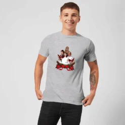 Star Wars Christmas Jedi Carols Grey T-Shirt -Cheap Christmas Franchises Store 11602479 9234626636017931