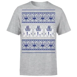 Star Wars Christmas R2D2 Knit Grey T-Shirt -Cheap Christmas Franchises Store 11602491 1594626638134440
