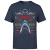 Jaws Fairisle Men's Christmas T-Shirt - Navy -Cheap Christmas Franchises Store 11627420 1094533518015892