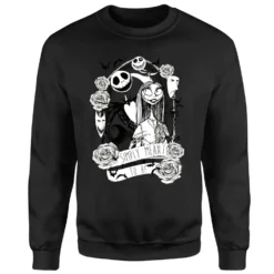 Disney The Nightmare Before Christmas Jack Skellington And Sally Black Sweatshirt