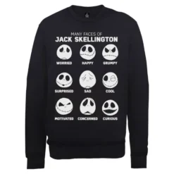 Disney The Nightmare Before Christmas Jack Pumpkin Faces Black Sweatshirt