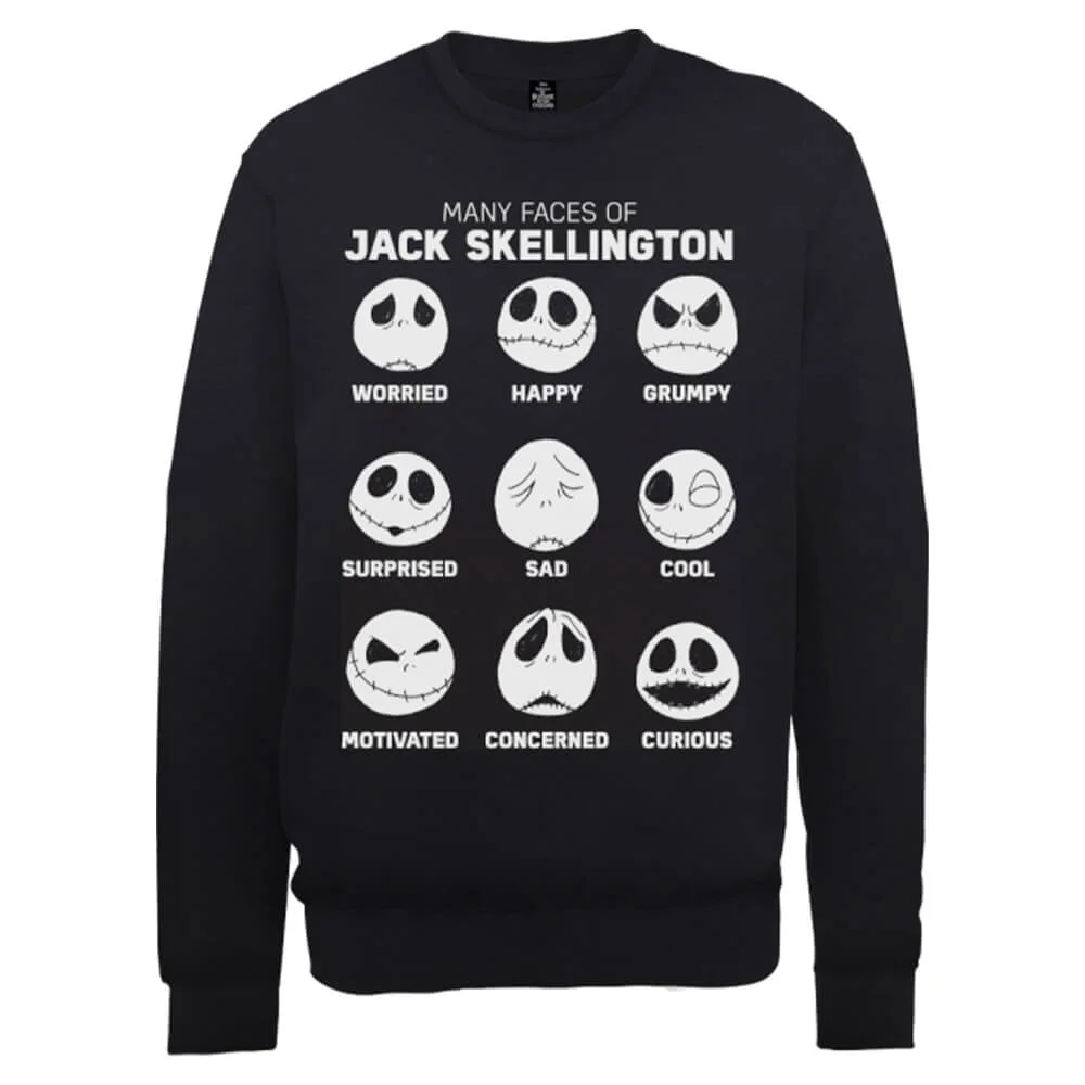 Disney The Nightmare Before Christmas Jack Pumpkin Faces Black Sweatshirt 3 Disney The Nightmare Before Christmas Jack Pumpkin Faces Black Sweatshirt