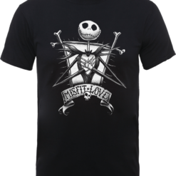 Disney The Nightmare Before Christmas Jack Skellington Misfit Love Black T-Shirt