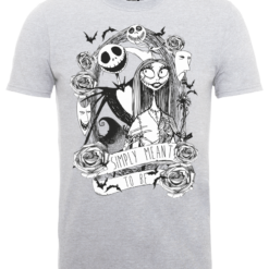 Disney The Nightmare Before Christmas Jack Skellington And Sally Grey T-Shirt