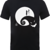 Disney The Nightmare Before Christmas Jack And Sally Moon Black T-Shirt