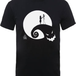 Disney The Nightmare Before Christmas Jack And Sally Moon Black T-Shirt