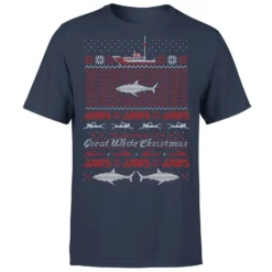 Jaws Great White Christmas Men's T-Shirt - Navy 11 Jaws Great White Christmas Men's T-Shirt - Navy -Cheap Christmas Franchises Store 11919473 1364618090414614
