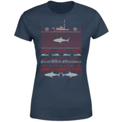 Jaws Great White Christmas Women's T-Shirt - Navy 11 Jaws Great White Christmas Women's T-Shirt - Navy -Cheap Christmas Franchises Store 11919479 2564624488062436