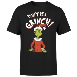 Dr. Seuss The Grinch Dont Be A Grinch Men's Christmas T-Shirt - Black -Cheap Christmas Franchises Store 11920305 5194624781877531