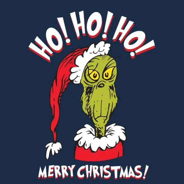 Dr. Seuss The Grinch Ho Ho Ho Men's Christmas T-Shirt - Navy 4 Dr. Seuss The Grinch Ho Ho Ho Men's Christmas T-Shirt - Navy - Image 2