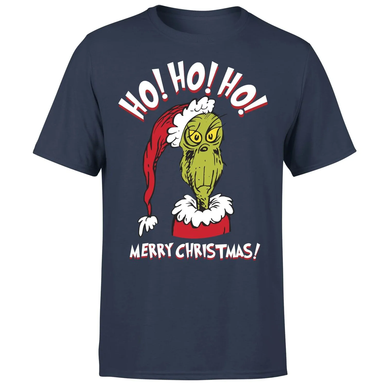 Dr. Seuss The Grinch Ho Ho Ho Men's Christmas T-Shirt - Navy 7 Dr. Seuss The Grinch Ho Ho Ho Men's Christmas T-Shirt - Navy - Image 5