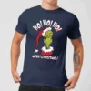 Dr. Seuss The Grinch Ho Ho Ho Men's Christmas T-Shirt - Navy