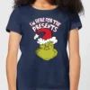 Dr. Seuss The Grinch Im Here For The Presents Women's Christmas T-Shirt - Navy