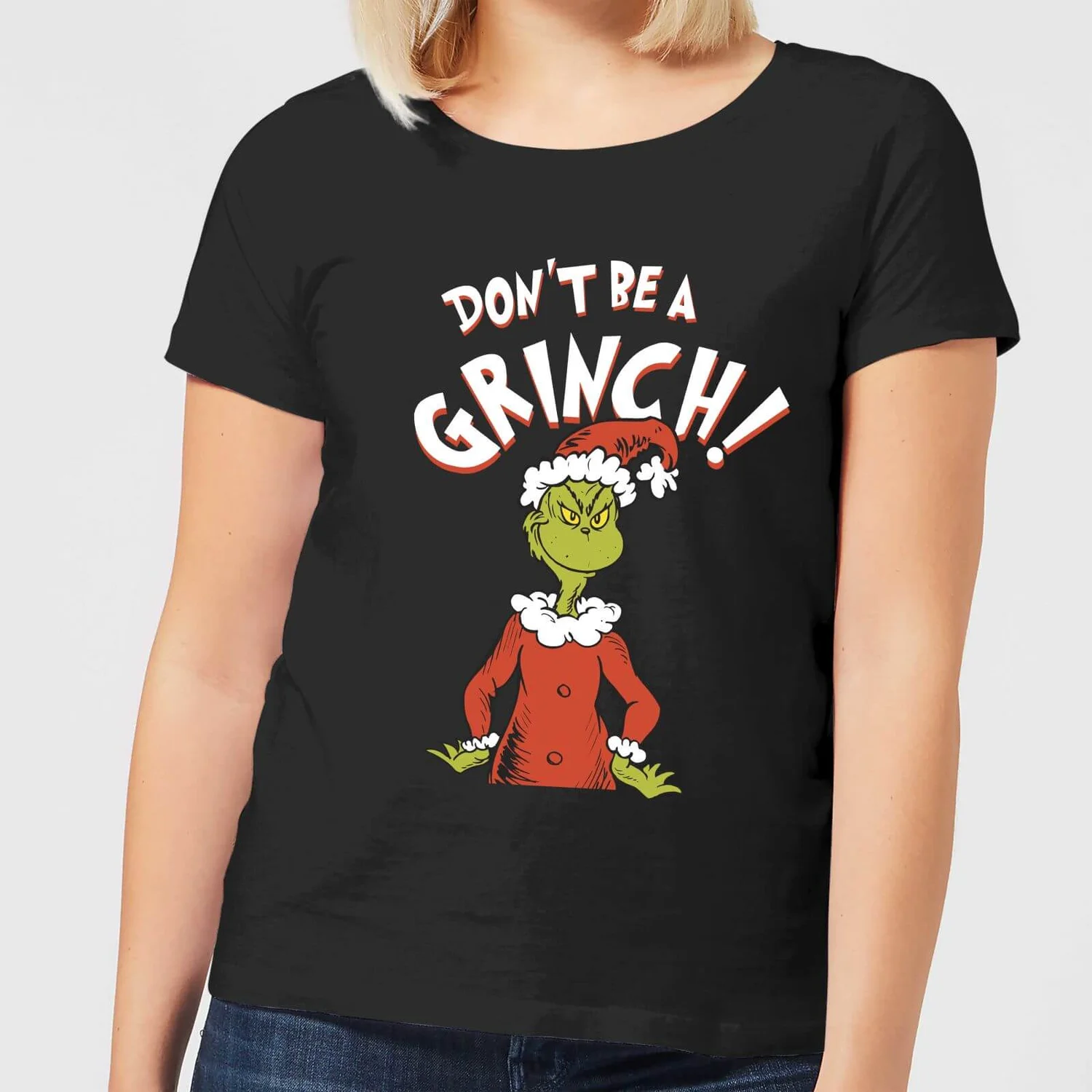 Dr. Seuss The Grinch Dont Be A Grinch Women's Christmas T-Shirt - Black 3 Dr. Seuss The Grinch Dont Be A Grinch Women's Christmas T-Shirt - Black