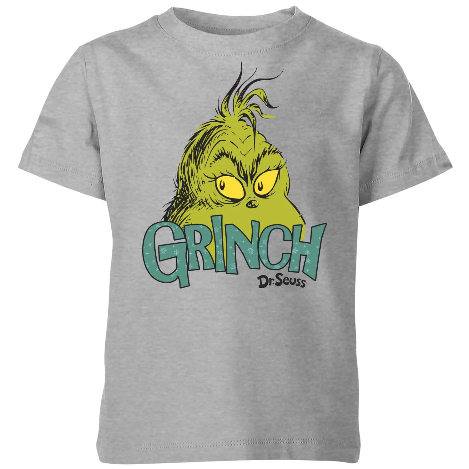 Dr. Seuss The Grinch Face Kids Christmas T-Shirt - Grey 3 Dr. Seuss The Grinch Face Kids Christmas T-Shirt - Grey
