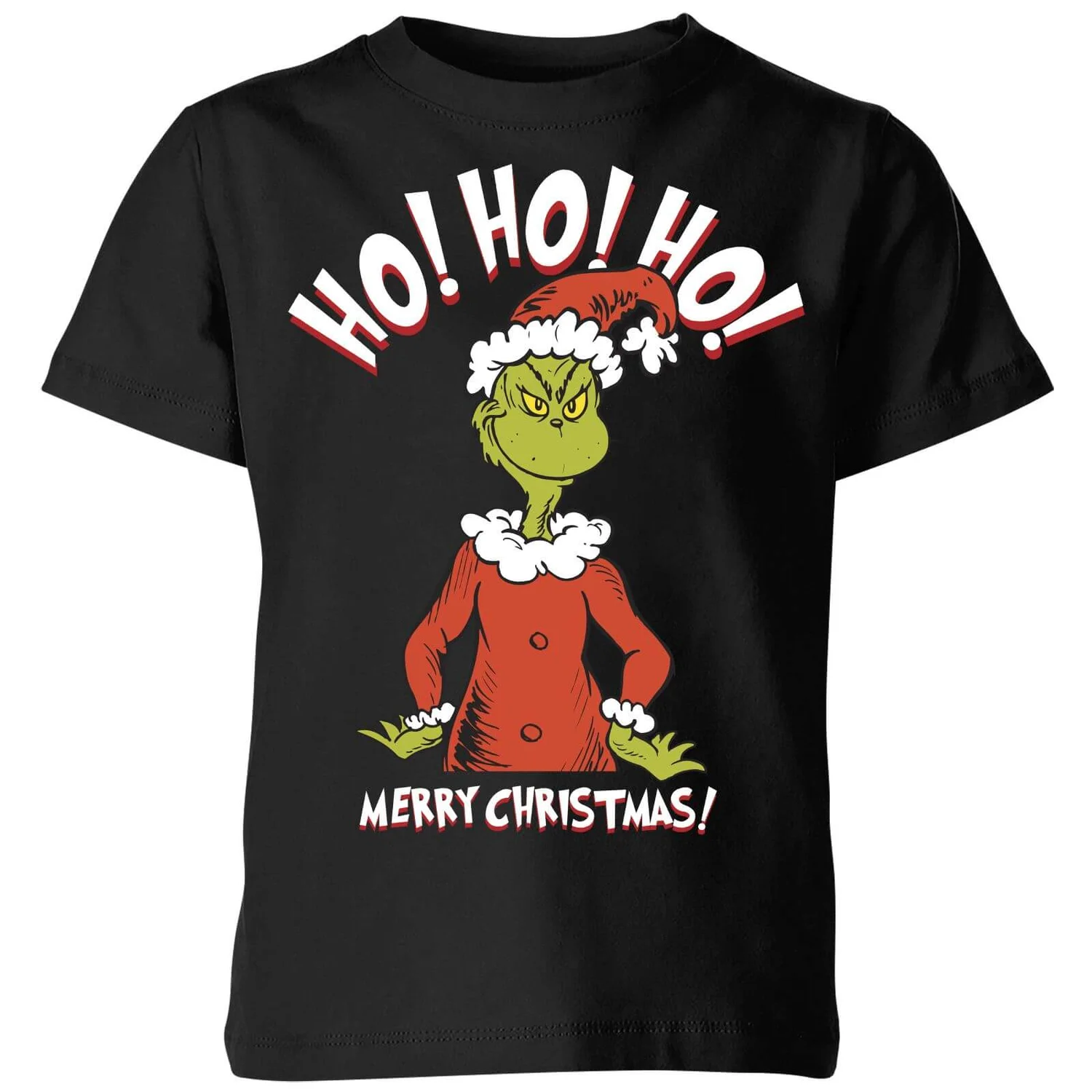 Dr. Seuss The Grinch Ho Ho Ho Smile Kids Christmas T-Shirt - Black 3 Dr. Seuss The Grinch Ho Ho Ho Smile Kids Christmas T-Shirt - Black