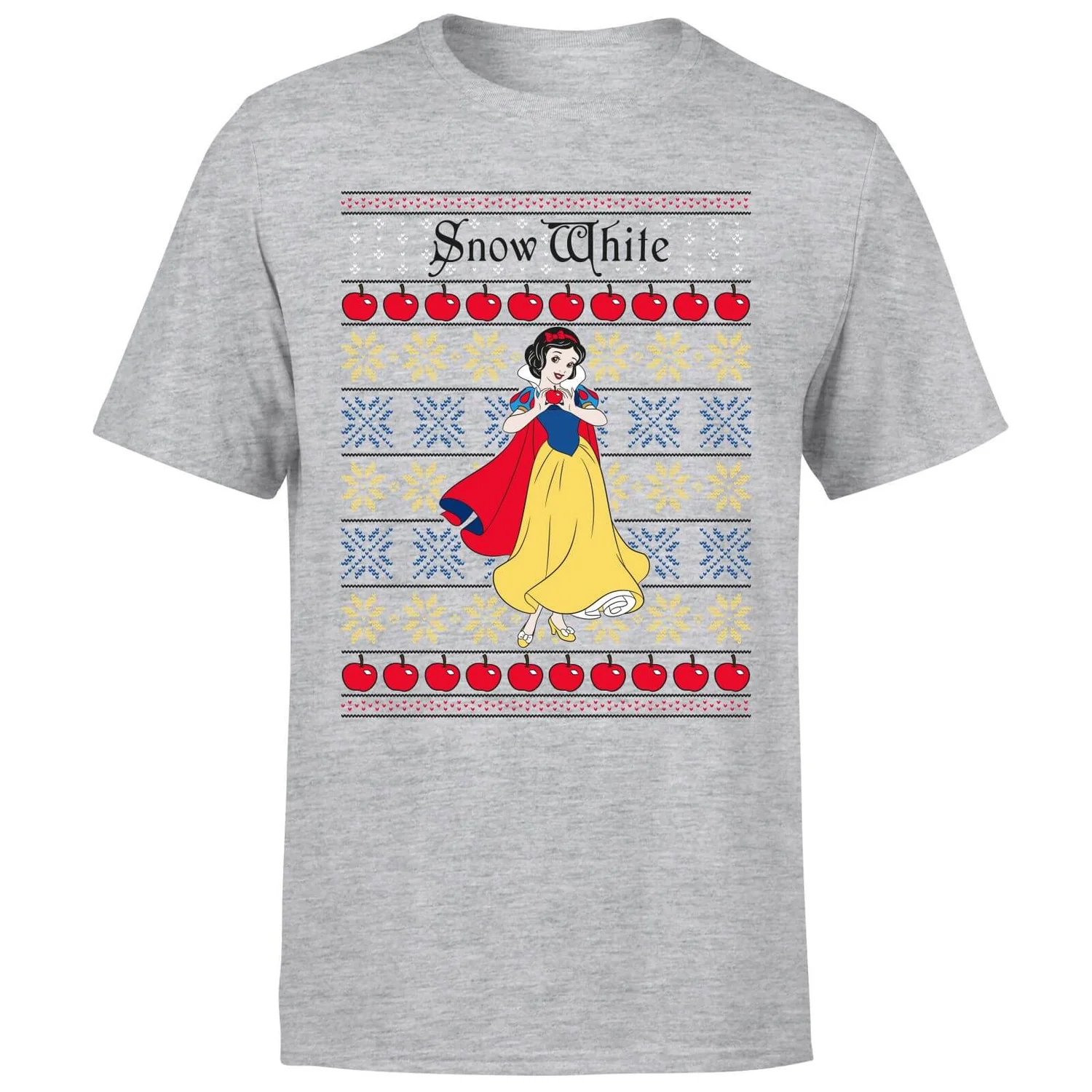 Disney Classic Snow White Men's Christmas T-Shirt - Grey 7 Disney Classic Snow White Men's Christmas T-Shirt - Grey - Image 5
