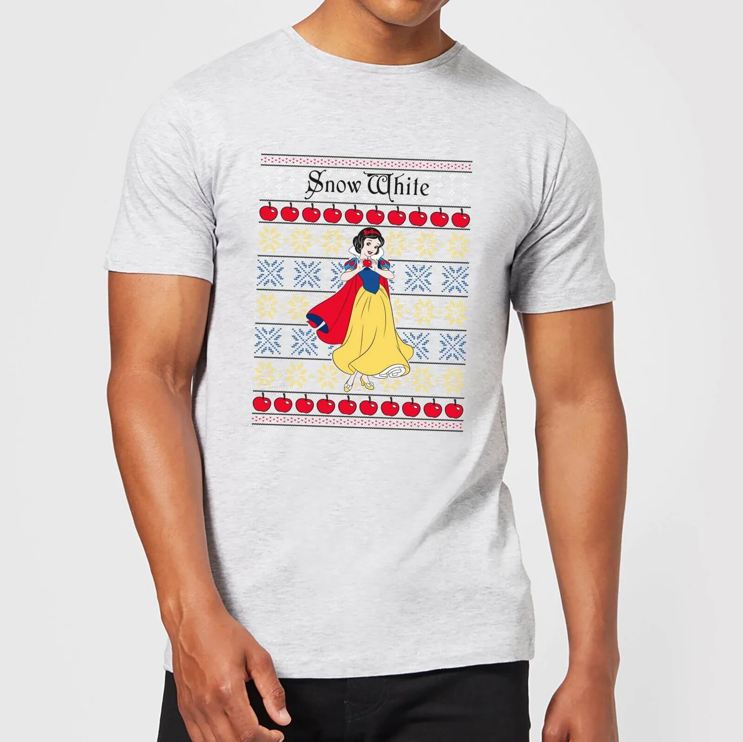 Disney Classic Snow White Men's Christmas T-Shirt - Grey 3 Disney Classic Snow White Men's Christmas T-Shirt - Grey