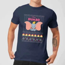 Disney Classic Dumbo Men's Christmas T-Shirt - Navy
