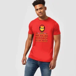 Marvel Avengers Iron Man Pixel Art Men's Christmas T-Shirt - Red -Cheap Christmas Franchises Store 11923509 5604619814923427