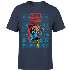 Marvel Avengers Thor Men's Christmas T-Shirt - Navy -Cheap Christmas Franchises Store 11923515 8304619815488012