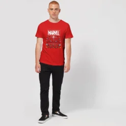 Marvel Avengers Pixel Art Men's Christmas T-Shirt - Red -Cheap Christmas Franchises Store 11923527 1724619816452086