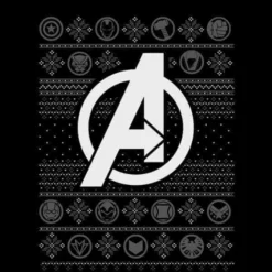Marvel Avengers Logo Men's Christmas T-Shirt - Black -Cheap Christmas Franchises Store 11923557 1334619816895363