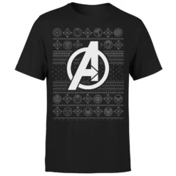 Marvel Avengers Logo Men's Christmas T-Shirt - Black -Cheap Christmas Franchises Store 11923557 1854619817137868